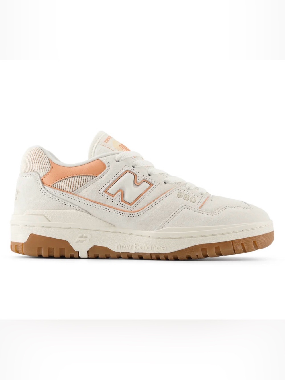 New Balance 550 Low-Top Sneakers - white and orange size 7.5